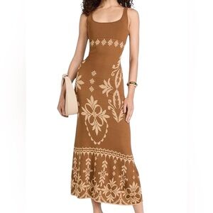 MISA Kalil Knit Jacquard Sleeveless Scoop Neck Tank Midi Dress, Size M